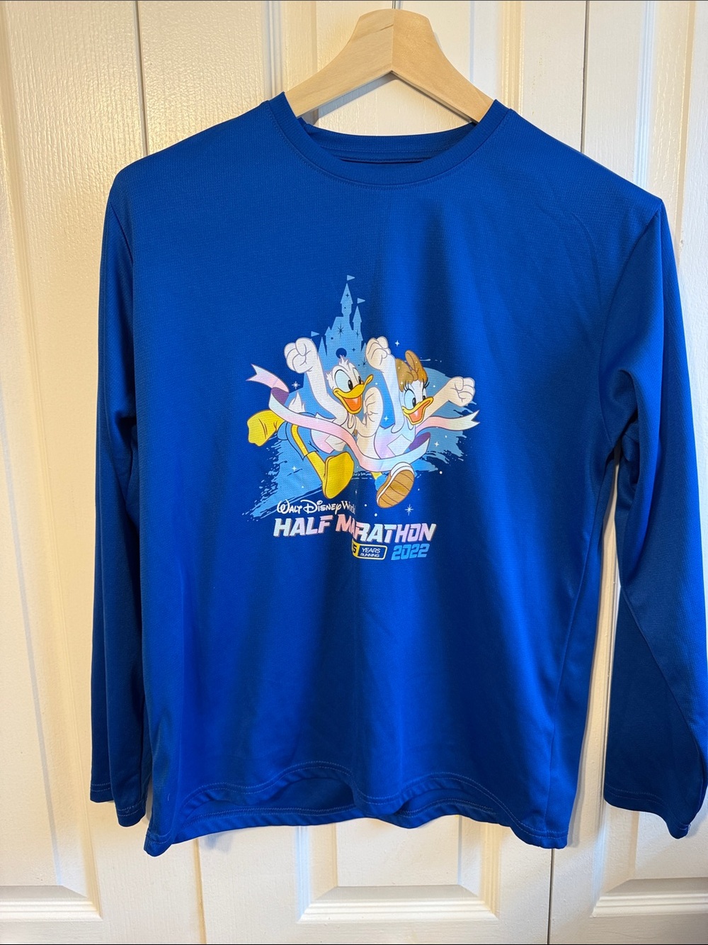 Disney Royal Blue Half Marathon 2022 Long-Sleeve Tee with Donald & Daisy